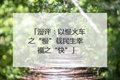 漫评：以慢火车之“慢”载民生幸福之“快”