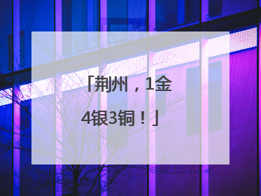 荆州，1金4银3铜！
