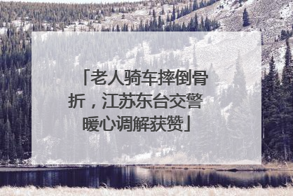 老人骑车摔倒骨折，江苏东台交警暖心调解获赞