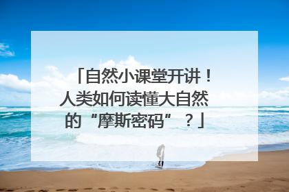 自然小课堂开讲！人类如何读懂大自然的“摩斯密码”？