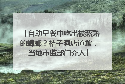 自助早餐中吃出被蒸熟的蟑螂？桔子酒店道歉，当地市监部门介入