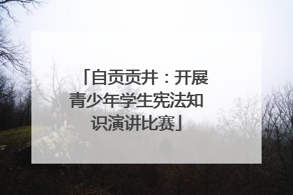 自贡贡井：开展青少年学生宪法知识演讲比赛