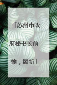苏州市政府秘书长俞愉，履新