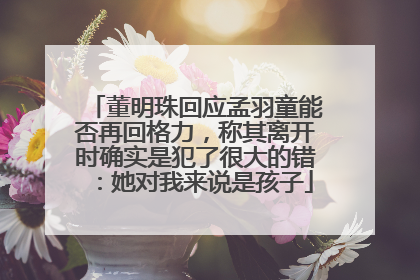 董明珠回应孟羽童能否再回格力，称其离开时确实是犯了很大的错：她对我来说是孩子
