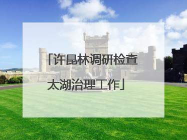 许昆林调研检查太湖治理工作