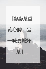 袅袅茶香沁心脾，品一味婺城好茶