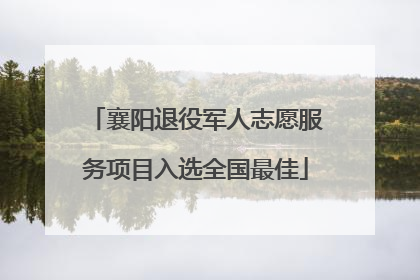 襄阳退役军人志愿服务项目入选全国最佳