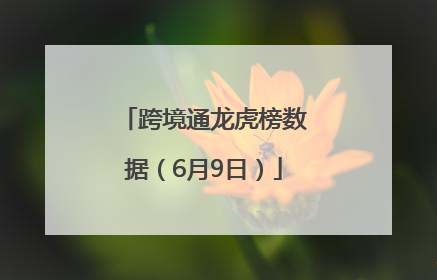 跨境通龙虎榜数据（6月9日）