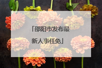 邵阳市发布最新人事任免