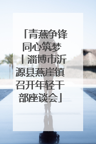 青燕争锋 同心筑梦丨淄博市沂源县燕崖镇召开年轻干部座谈会