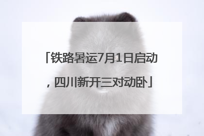 铁路暑运7月1日启动，四川新开三对动卧