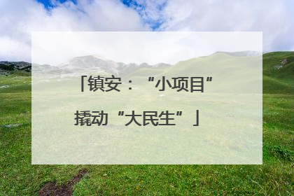 镇安：“小项目”撬动“大民生”