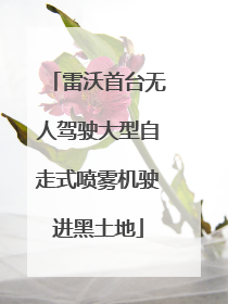 雷沃首台无人驾驶大型自走式喷雾机驶进黑土地