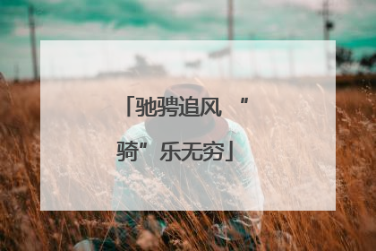 驰骋追风 “骑”乐无穷