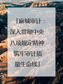 麻城审计：深入贯彻中央八项规定精神 筑牢审计质量生命线