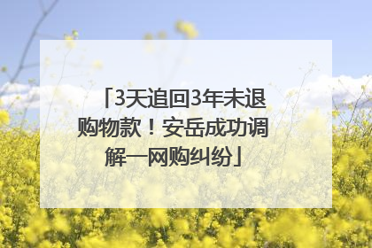 3天追回3年未退购物款！安岳成功调解一网购纠纷