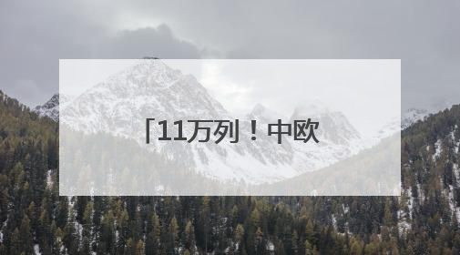 11万列！中欧班列跑出亚欧大陆“新时速”