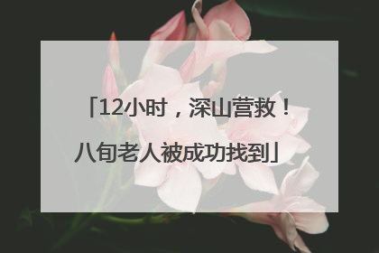 12小时，深山营救！八旬老人被成功找到