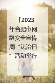 2023年合肥市网络安全宣传周“法治日”活动举行