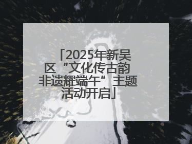 2025年新吴区“文化传古韵 非遗耀端午”主题活动开启