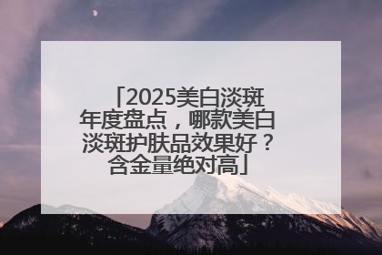 2025美白淡斑年度盘点，哪款美白淡斑护肤品效果好？含金量绝对高