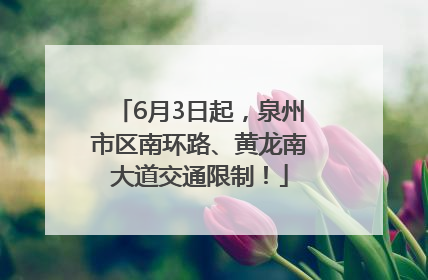 6月3日起，泉州市区南环路、黄龙南大道交通限制！