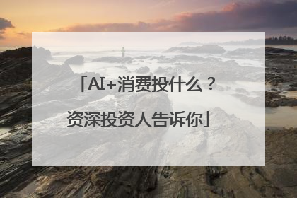AI+消费投什么？资深投资人告诉你